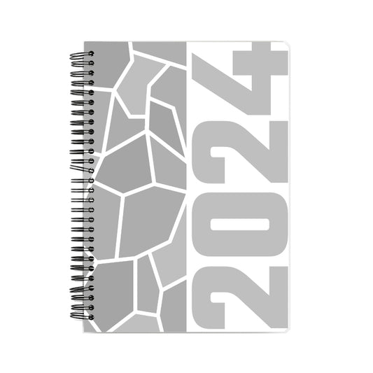 2024 Year Notebook (White, A5 Size, 100 Pages, Ruled)