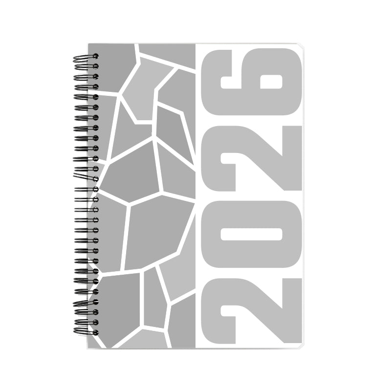 2026 Year Notebook (White, A5 Size, 100 Pages, Ruled)