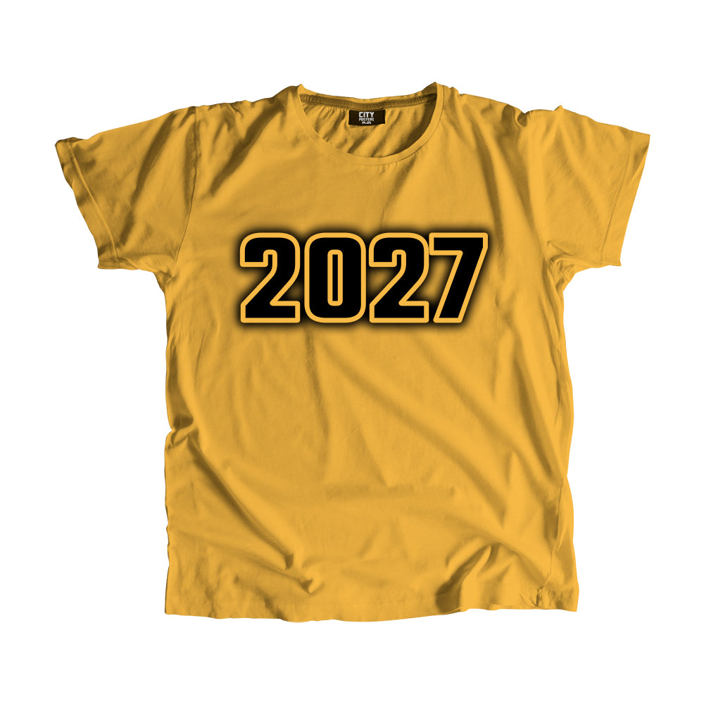 2027 Year Men Unisex T-Shirt (Golden Yellow)