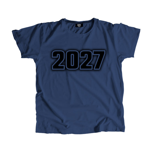 2027 Vintage Heritage Year Men Unisex T-Shirt (Navy Blue)