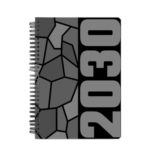 2030 Year Notebook (Black, A5 Size, 100 Pages, Ruled)