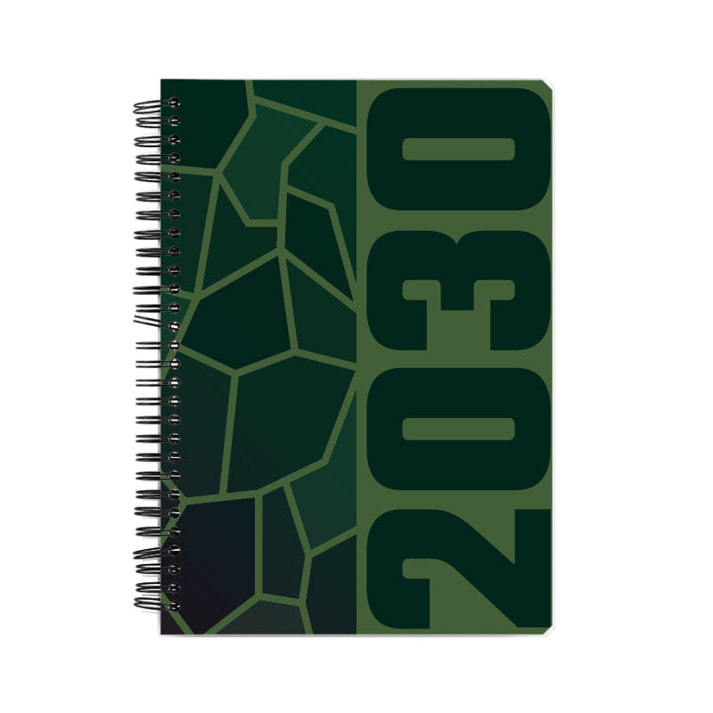 2030 Year Notebook (Olive Green, A5 Size, 100 Pages, Ruled)