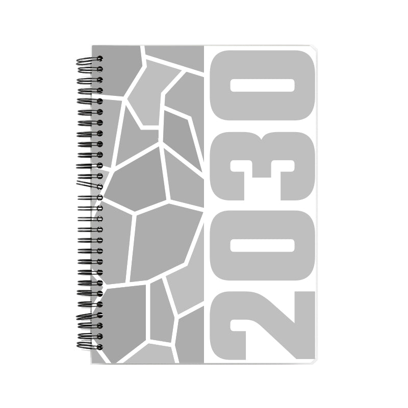 2030 Year Notebook (White, A5 Size, 100 Pages, Ruled)