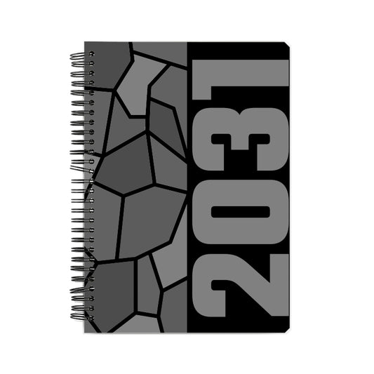 2031 Year Notebook (Black, A5 Size, 100 Pages, Ruled)