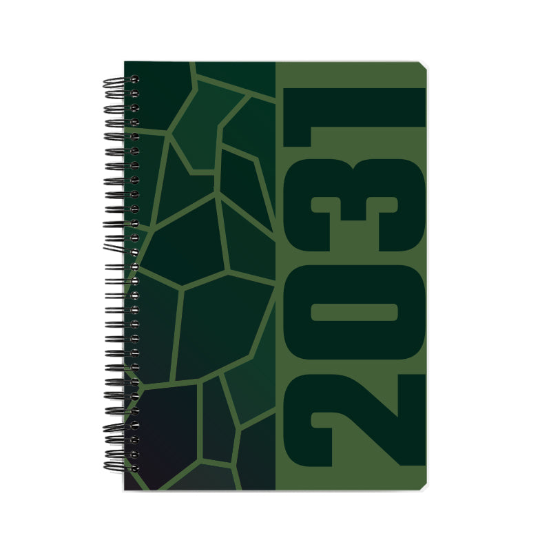 2031 Year Notebook (Olive Green, A5 Size, 100 Pages, Ruled)