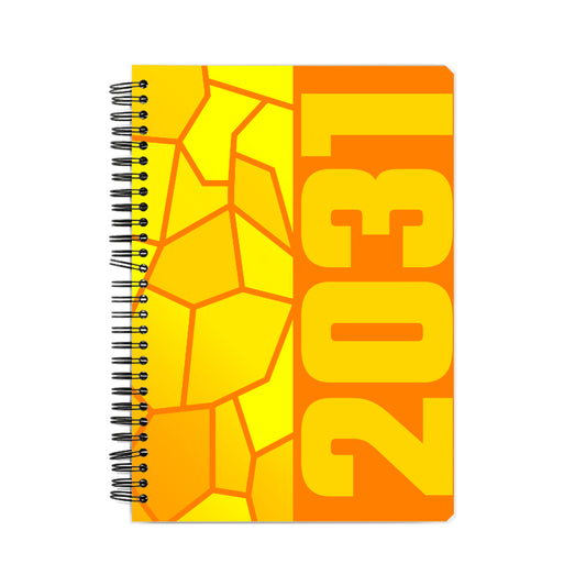 2031 Year Notebook (Orange, A5 Size, 100 Pages, Ruled)