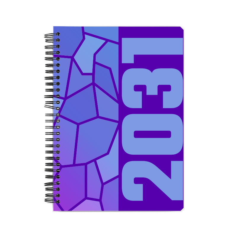 2031 Year Notebook (Purple, A5 Size, 100 Pages, Ruled)