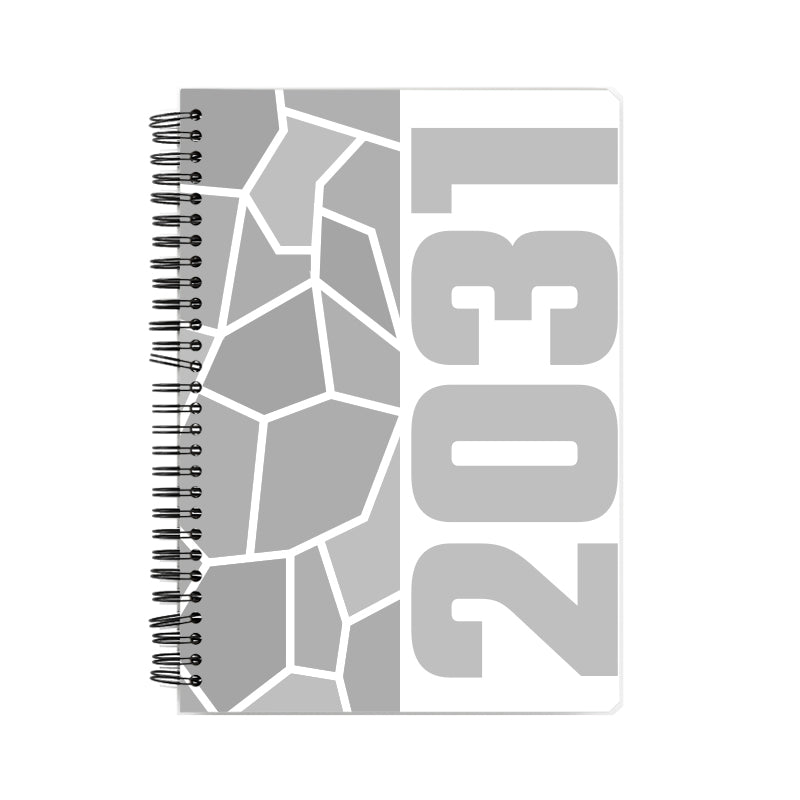 2031 Year Notebook (White, A5 Size, 100 Pages, Ruled)