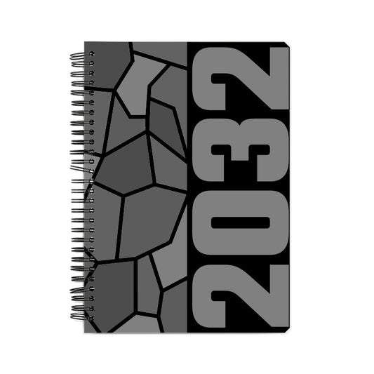 2032 Year Notebook (Black, A5 Size, 100 Pages, Ruled)