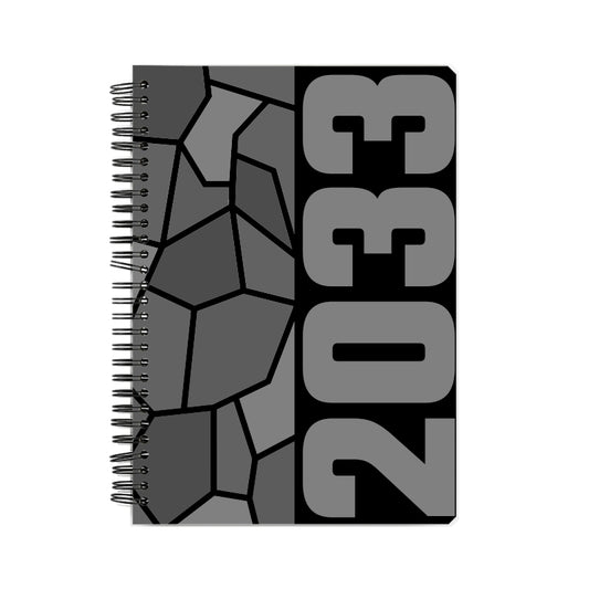 2033 Year Notebook (Black, A5 Size, 100 Pages, Ruled)