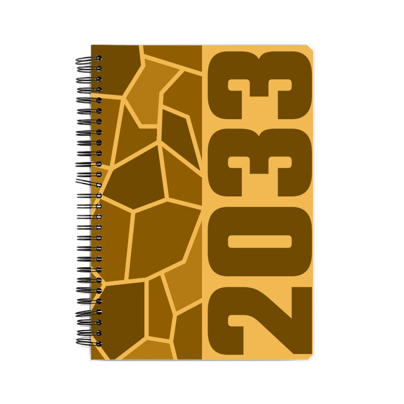 2033 Year Notebook (Golden Yellow, A5 Size, 100 Pages, Ruled)