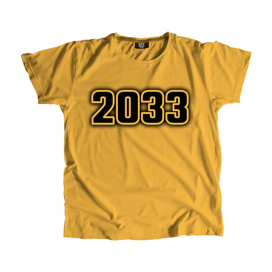2033 Vintage Heritage Year Men Unisex T-Shirt (Golden Yellow)