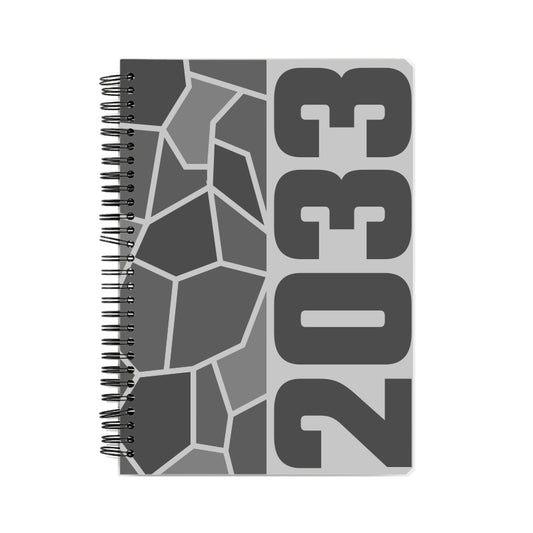 2033 Year Notebook (Melange Grey, A5 Size, 100 Pages, Ruled)