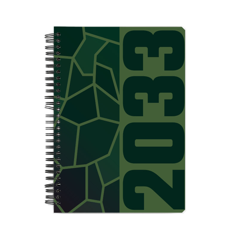 2033 Year Notebook (Olive Green, A5 Size, 100 Pages, Ruled)