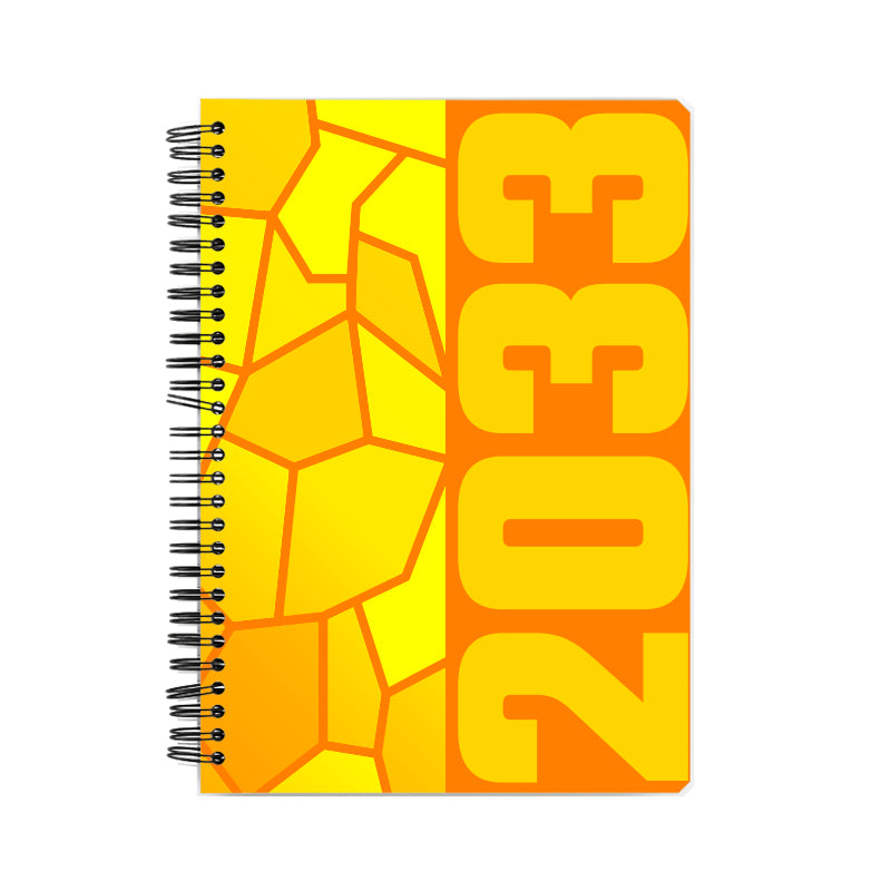 2033 Year Notebook (Orange, A5 Size, 100 Pages, Ruled)