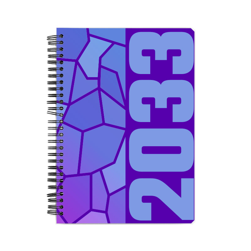 2033 Year Notebook (Purple, A5 Size, 100 Pages, Ruled)