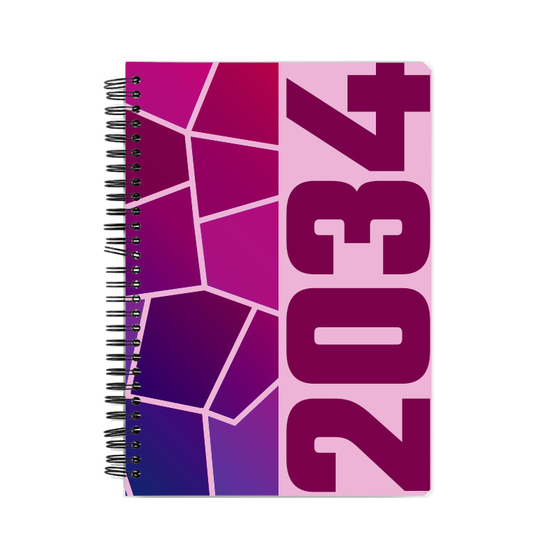 2034 Year Notebook (Light Pink, A5 Size, 100 Pages, Ruled)