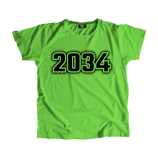 2034 Year Men Unisex T-Shirt (Liril Green)