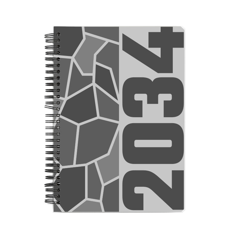 2034 Year Notebook (Melange Grey, A5 Size, 100 Pages, Ruled)