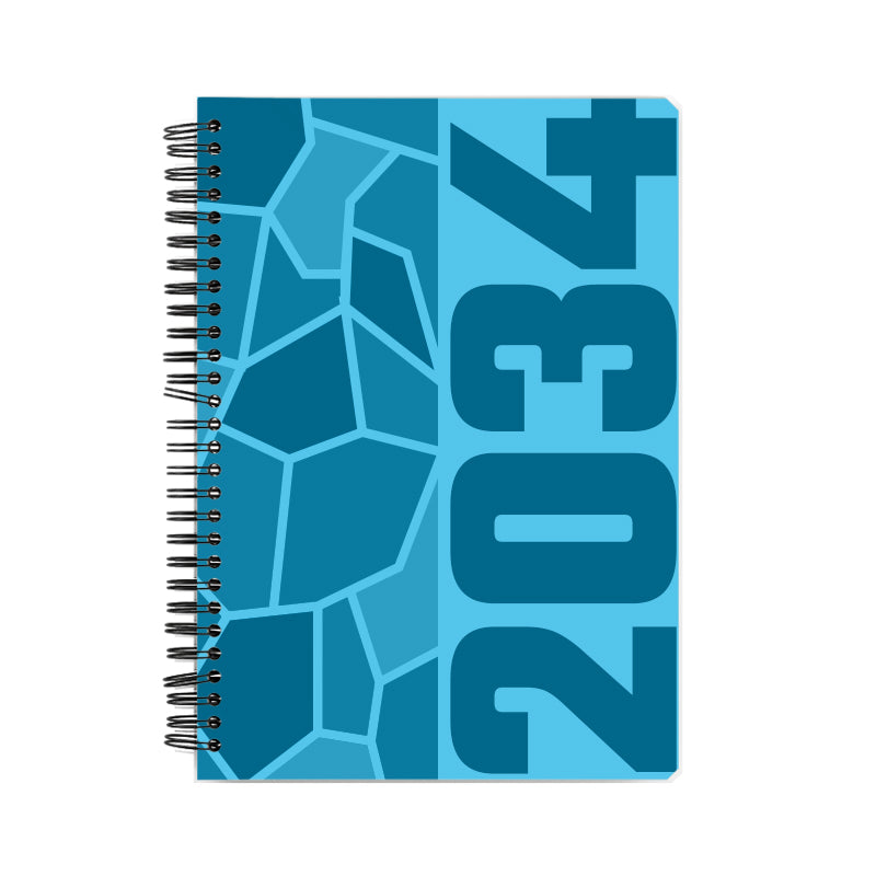 2034 Year Notebook (Sky Blue, A5 Size, 100 Pages, Ruled)