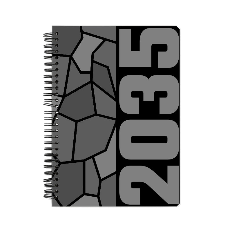 2035 Year Notebook (Black, A5 Size, 100 Pages, Ruled)