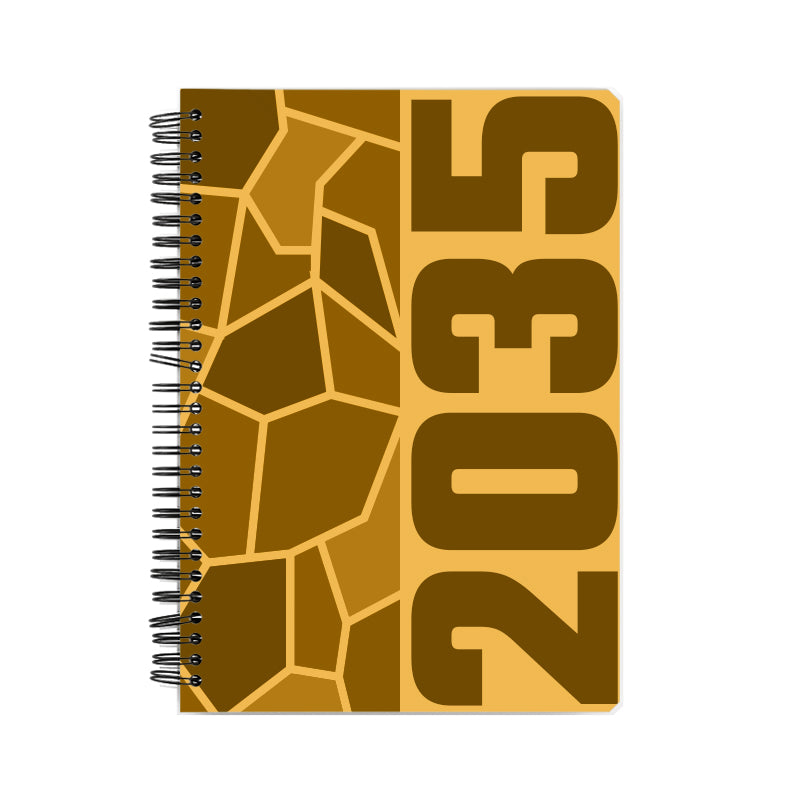 2035 Year Notebook (Golden Yellow, A5 Size, 100 Pages, Ruled)