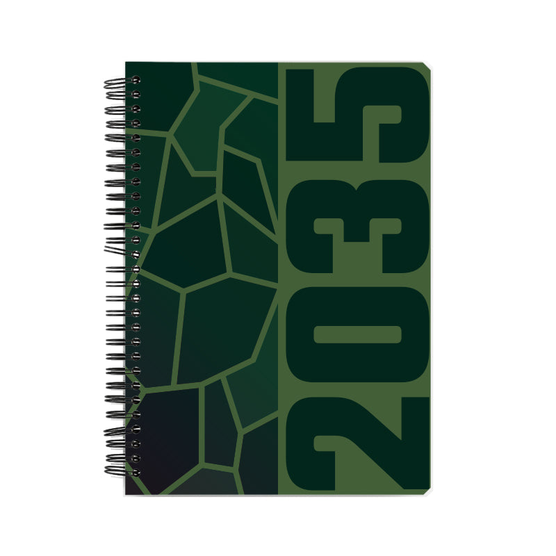 2035 Year Notebook (Olive Green, A5 Size, 100 Pages, Ruled)