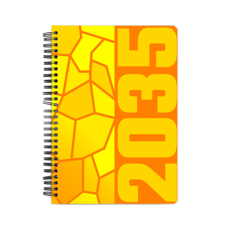 2035 Year Notebook (Orange, A5 Size, 100 Pages, Ruled)