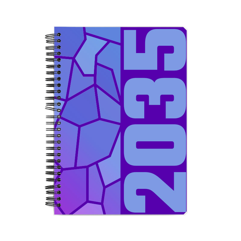 2035 Year Notebook (Purple, A5 Size, 100 Pages, Ruled)