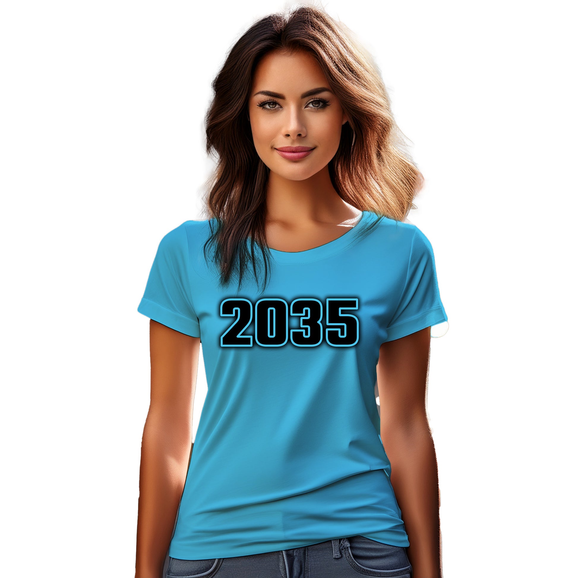 2035 Year Women T-Shirt (Sky Blue)