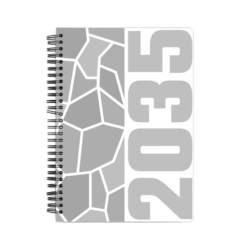 2035 Year Notebook (White, A5 Size, 100 Pages, Ruled)