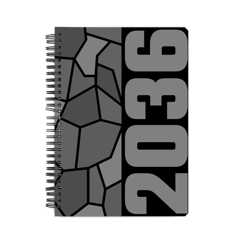 2036 Year Notebook (Black, A5 Size, 100 Pages, Ruled)