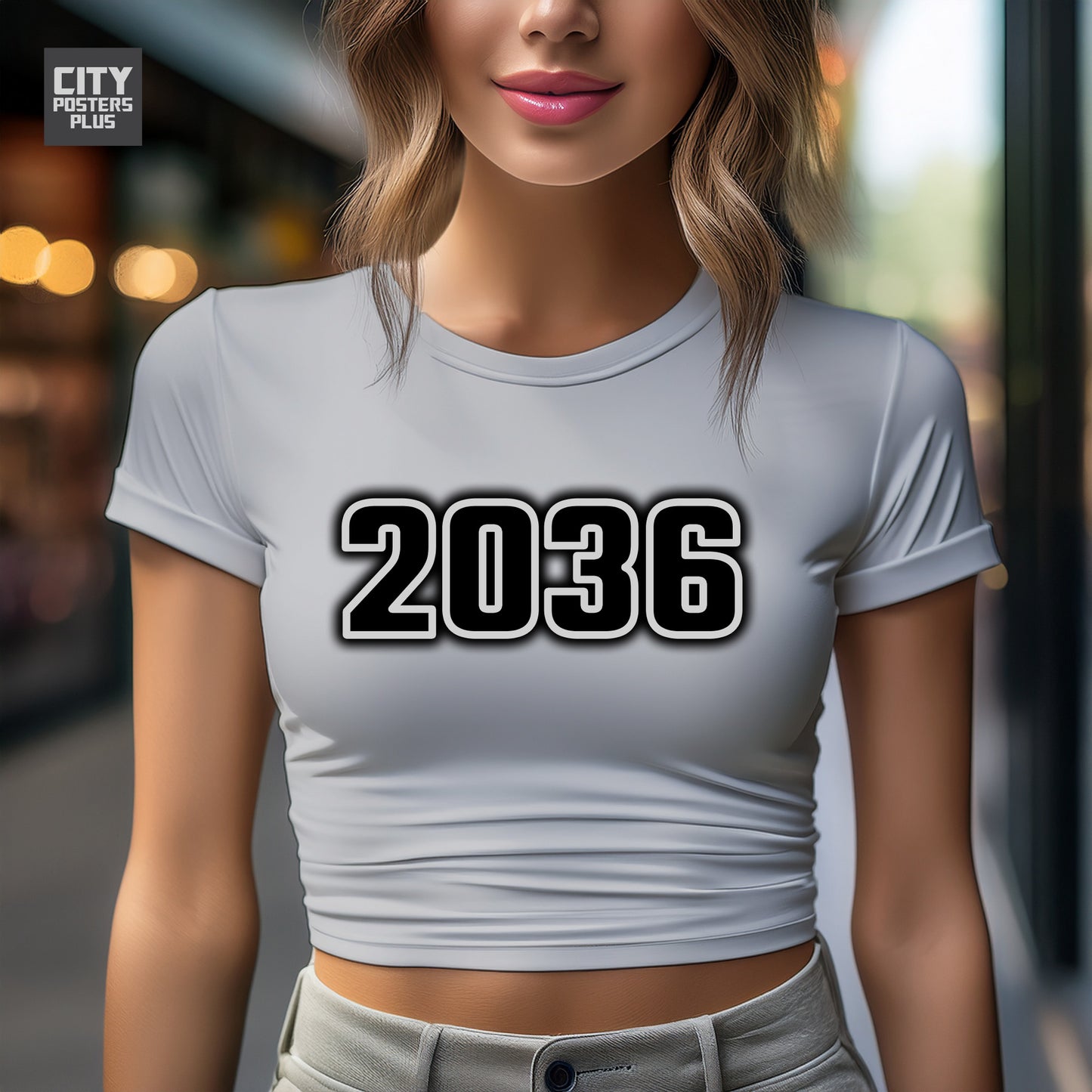 2036 Year Women Crop Top (Melange Grey)