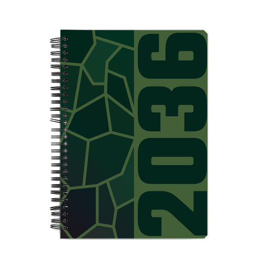 2036 Year Notebook (Olive Green, A5 Size, 100 Pages, Ruled)