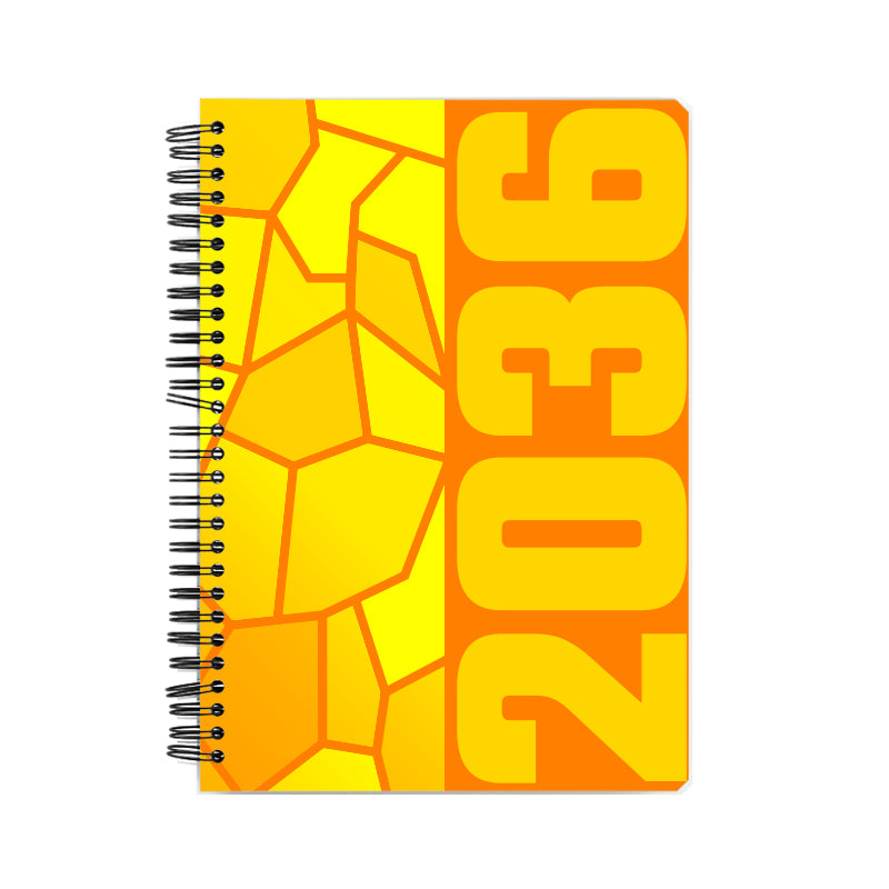 2036 Year Notebook (Orange, A5 Size, 100 Pages, Ruled)