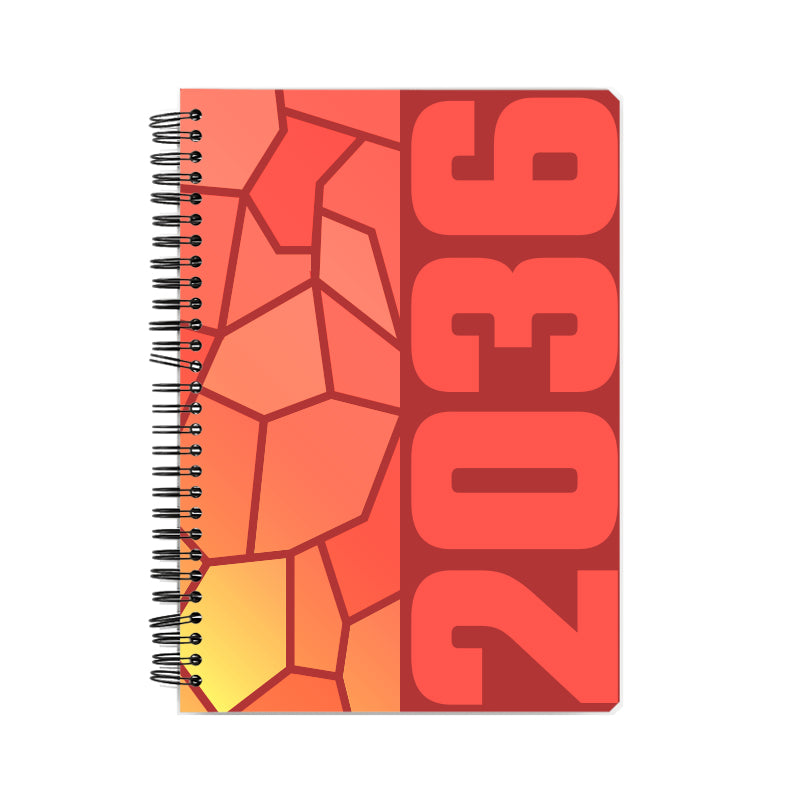 2036 Year Notebook (Red, A5 Size, 100 Pages, Ruled)