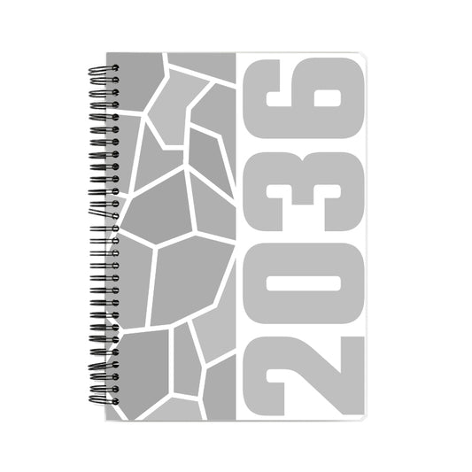 2036 Year Notebook (White, A5 Size, 100 Pages, Ruled)