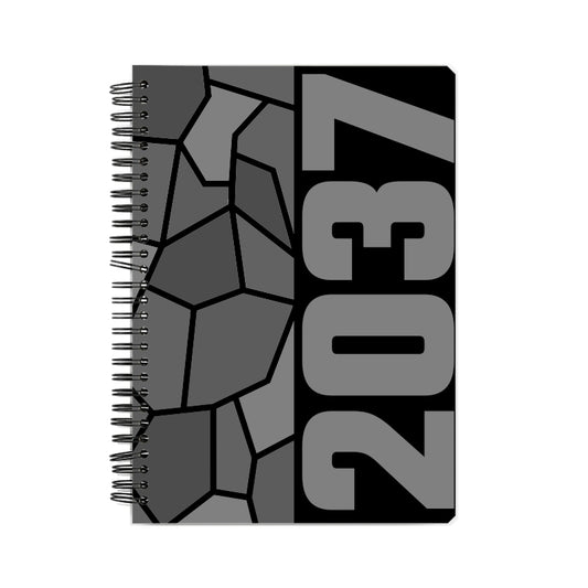 2037 Year Notebook (Black, A5 Size, 100 Pages, Ruled)