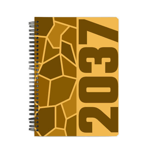 2037 Year Notebook (Golden Yellow, A5 Size, 100 Pages, Ruled)