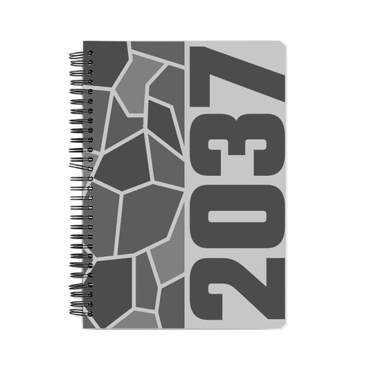 2037 Year Notebook (Melange Grey, A5 Size, 100 Pages, Ruled)