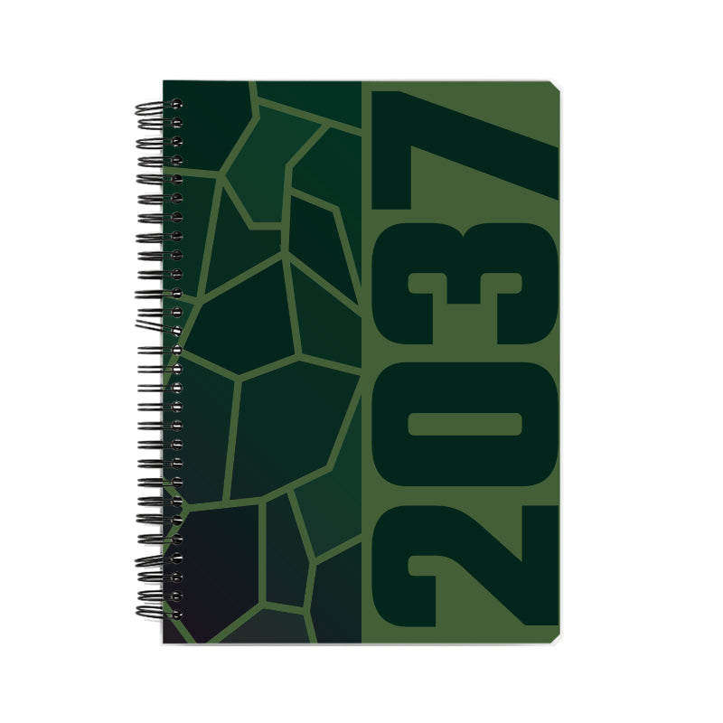 2037 Year Notebook (Olive Green, A5 Size, 100 Pages, Ruled)