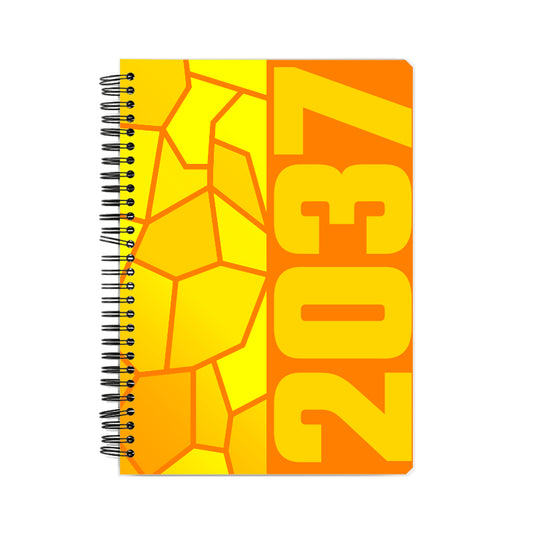 2037 Year Notebook (Orange, A5 Size, 100 Pages, Ruled)