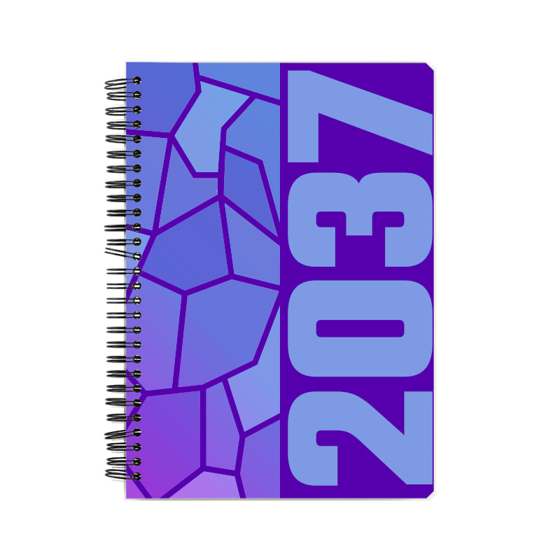 2037 Year Notebook (Purple, A5 Size, 100 Pages, Ruled)