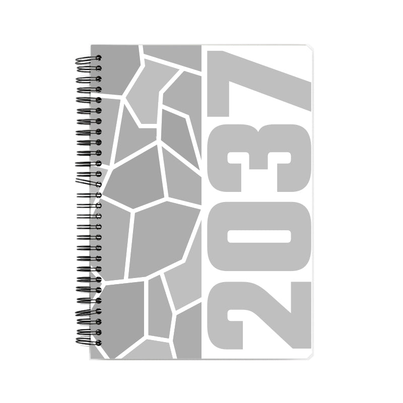 2037 Year Notebook (White, A5 Size, 100 Pages, Ruled)