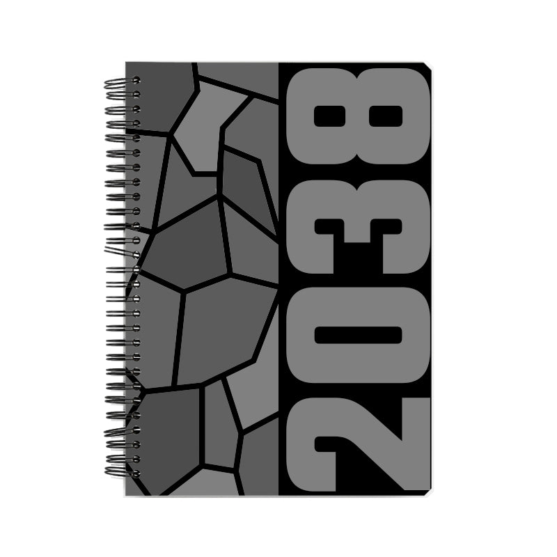 2038 Year Notebook (Black, A5 Size, 100 Pages, Ruled)