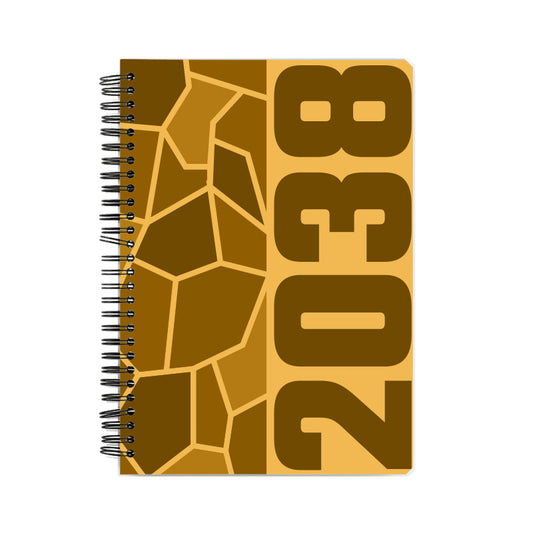 2038 Year Notebook (Golden Yellow, A5 Size, 100 Pages, Ruled)