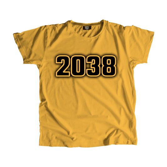 2038 Vintage Heritage Year Men Unisex T-Shirt (Golden Yellow)