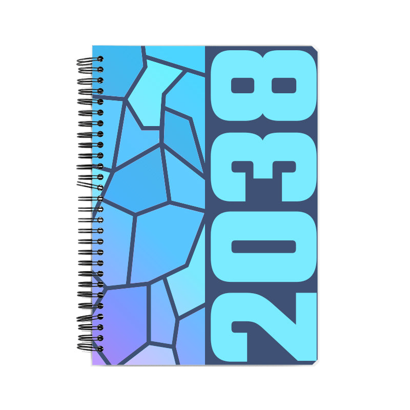 2038 Year Notebook (Navy Blue, A5 Size, 100 Pages, Ruled)