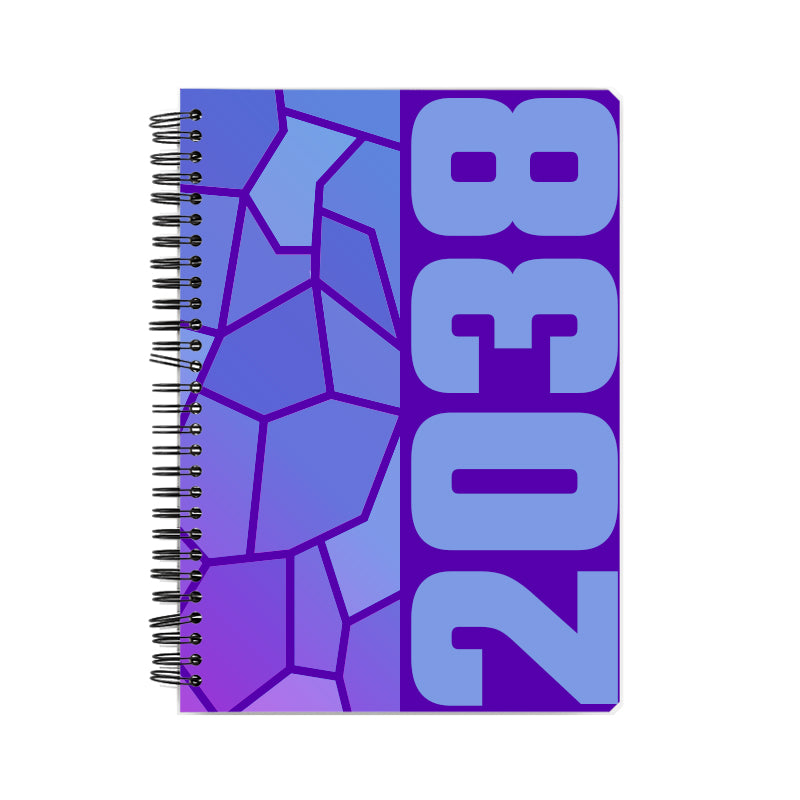 2038 Year Notebook (Purple, A5 Size, 100 Pages, Ruled)