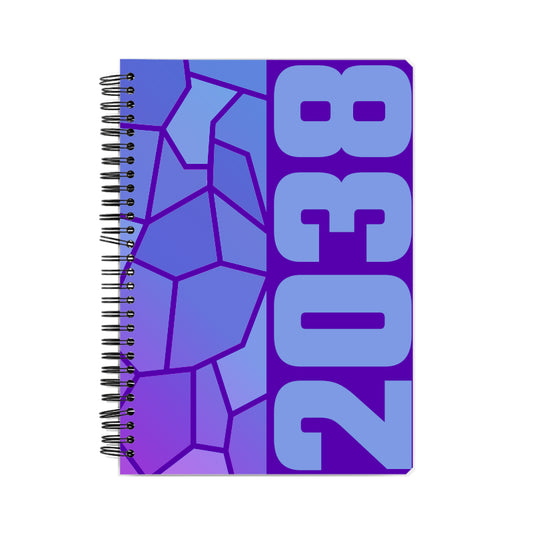 2038 Year Notebook (Purple, A5 Size, 100 Pages, Ruled)